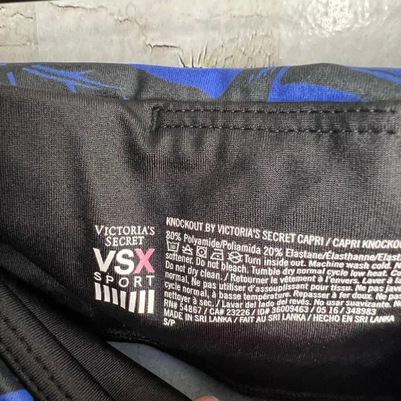 Victoria’s Secret sport blue palm tree VSX athletic leggings  size small - Picture 5 of 9
